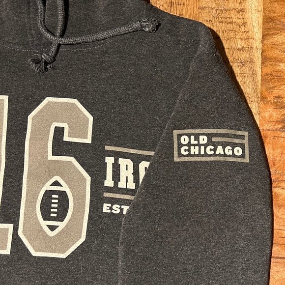 Old Chicago Grid Iron Dark Gray Hoodie Sz Medium - Picture 4 of 5